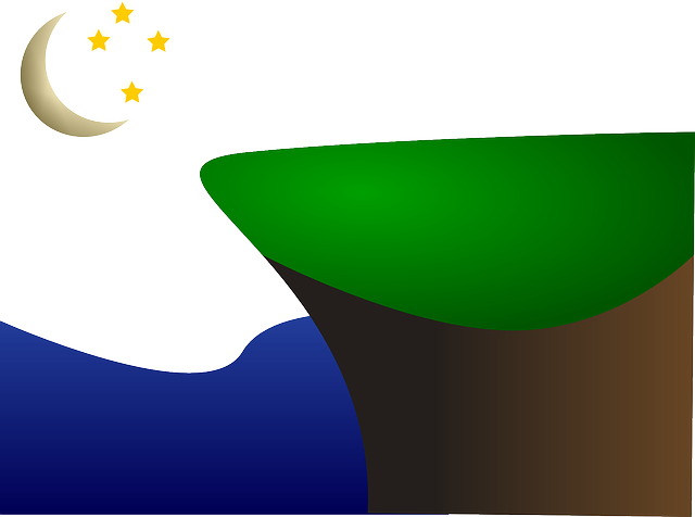 Landscape, Moon, Stars, Sea - Landscape (640x476)