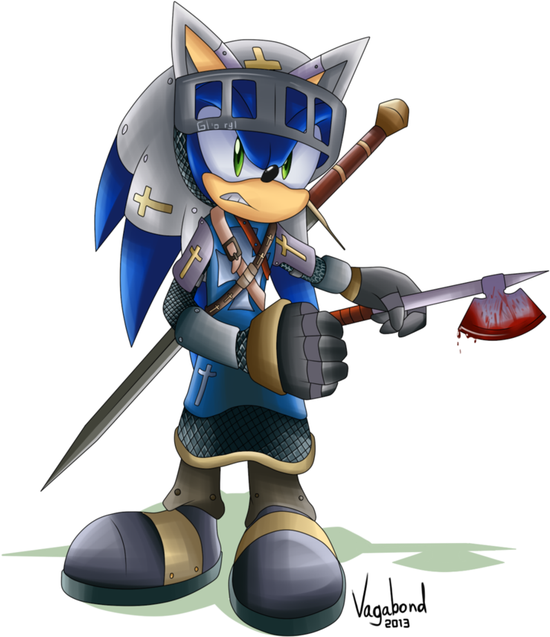 Vanguard Knight Sonic By Vagabondwolves - Sonic The Hedgehog Knight (827x965)