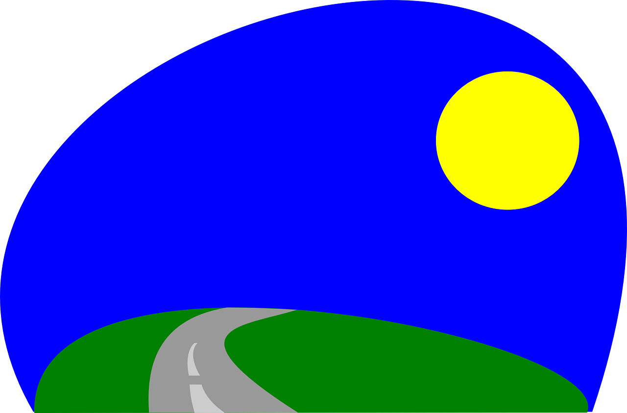 Landscape Road Horizon Moon Png Image - Paisagem Com Estrada Png (1280x844)