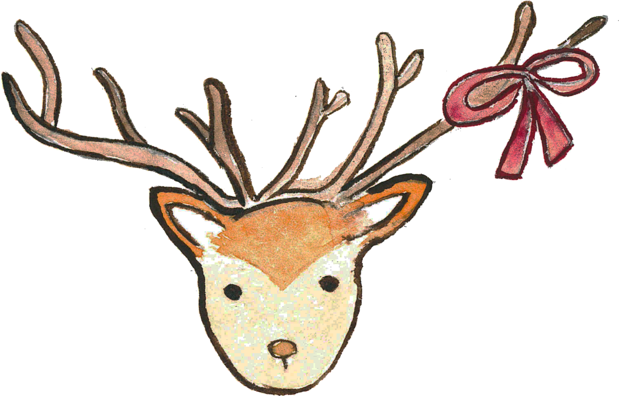 Reindeer Watercolor Painting Clip Art - Reindeer Watercolor Painting Clip Art (2362x2362)