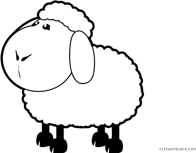 Sheep Outline Animal Free Black White Clipart Images - Sheep Clipart (700x525)