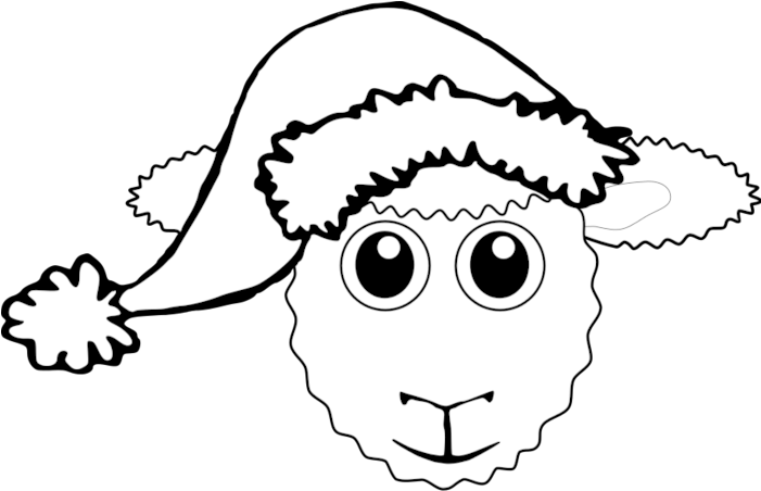 Sheep Head Clipart Black And White Bclipart Free Clipart - Penguin Santa Yard Sign (700x488)