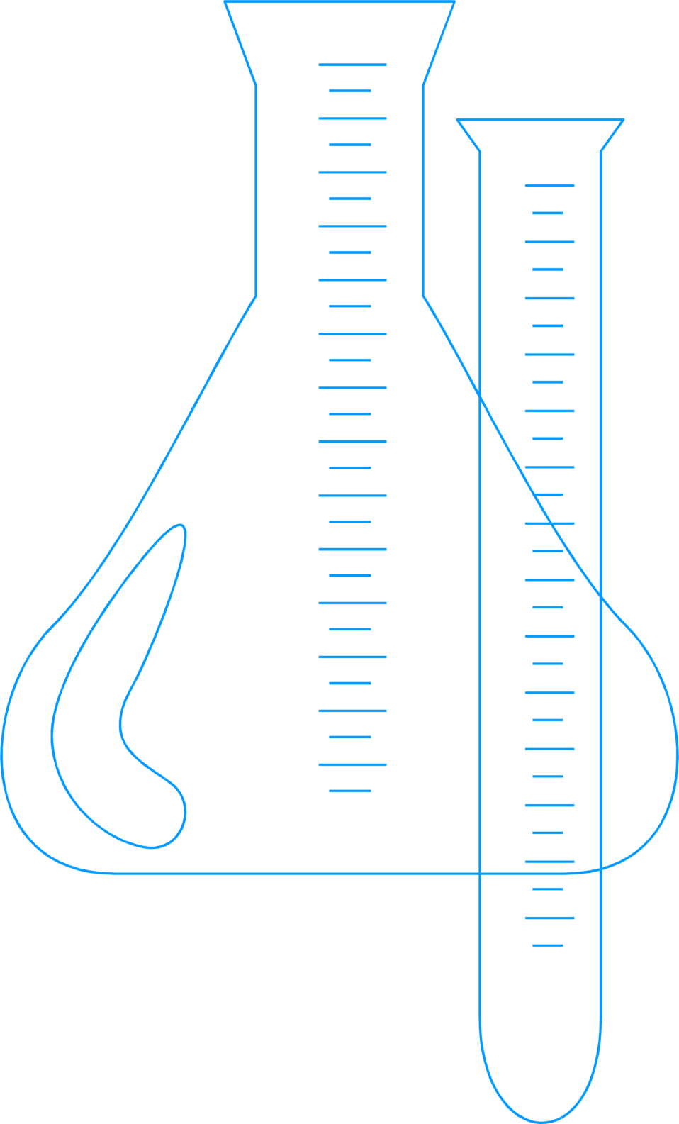 Illustration Of A Test Tube And A Flask - Diagram (958x1585)