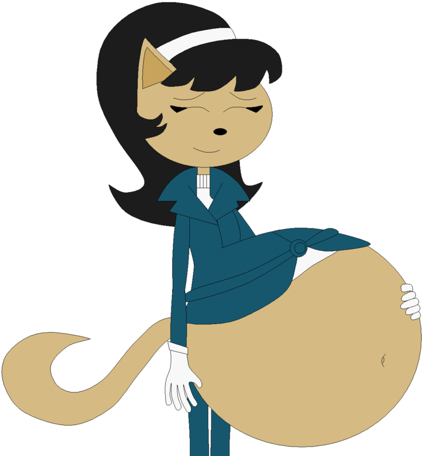 Pregnant Kitty By Angry-signs - Tuff Puppy Kitty Pregnant (860x929)