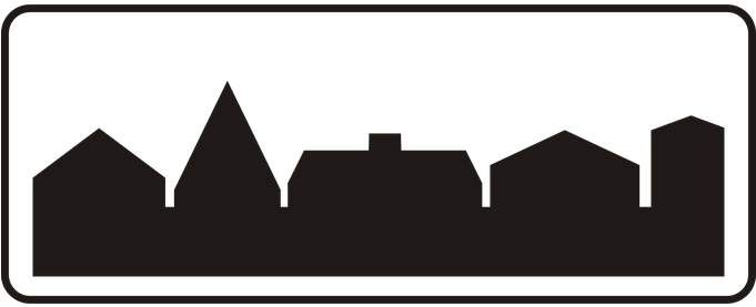 Sign, Road, Road Sign, Building Area - Znak Teren Zabudowany (680x340)