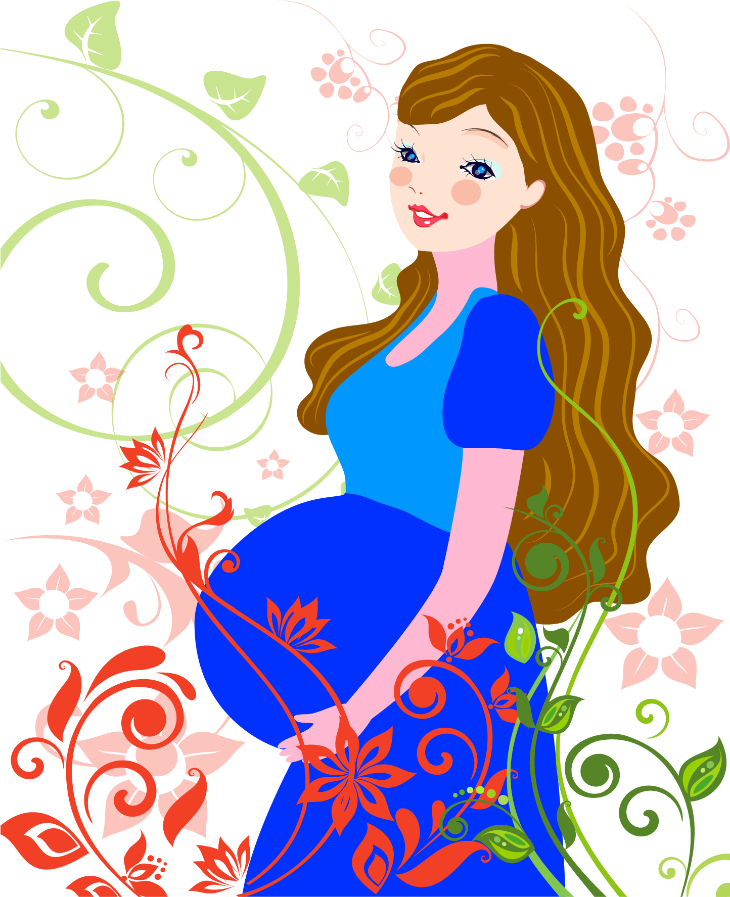 Pregnancy Mother Illustration - Mom Is Pregnant Cartoon (1553x1809)