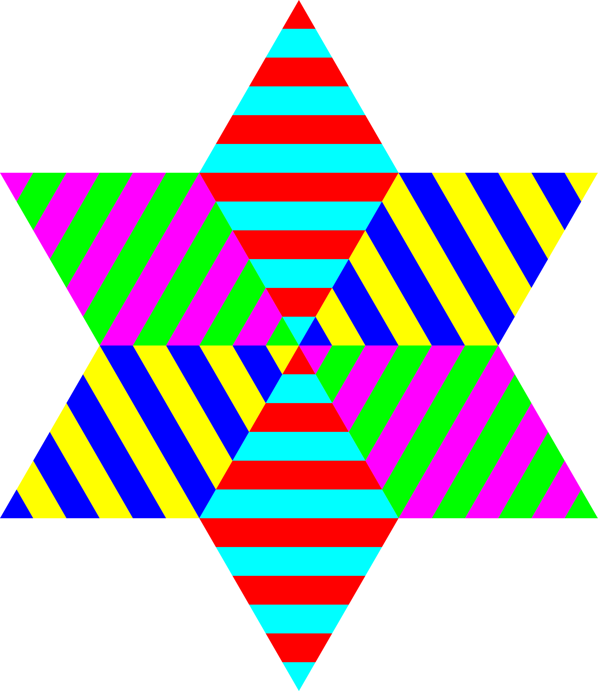 Hexagram Triangle Stripes By @10binary, Hexagramatical - Estrellas De Multicolores Arcoiris (2079x2400)