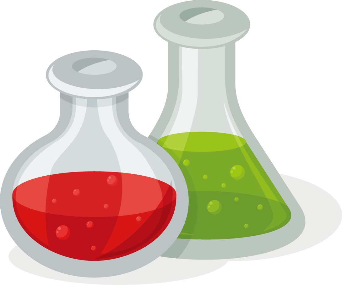 Laboratory Flask Clip Art - Cartoon Chemistry Flasks.
