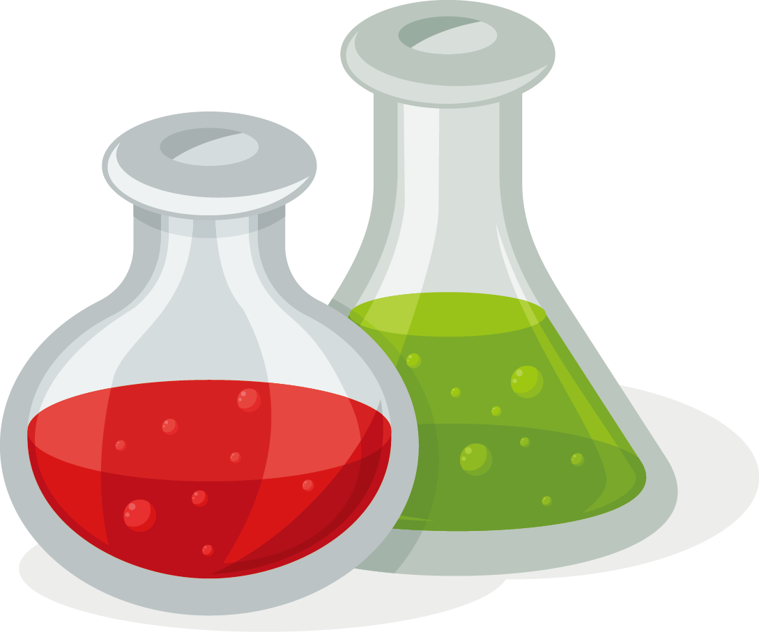 Laboratory Flask Clip Art - Cartoon Chemistry Flasks (1089x907)