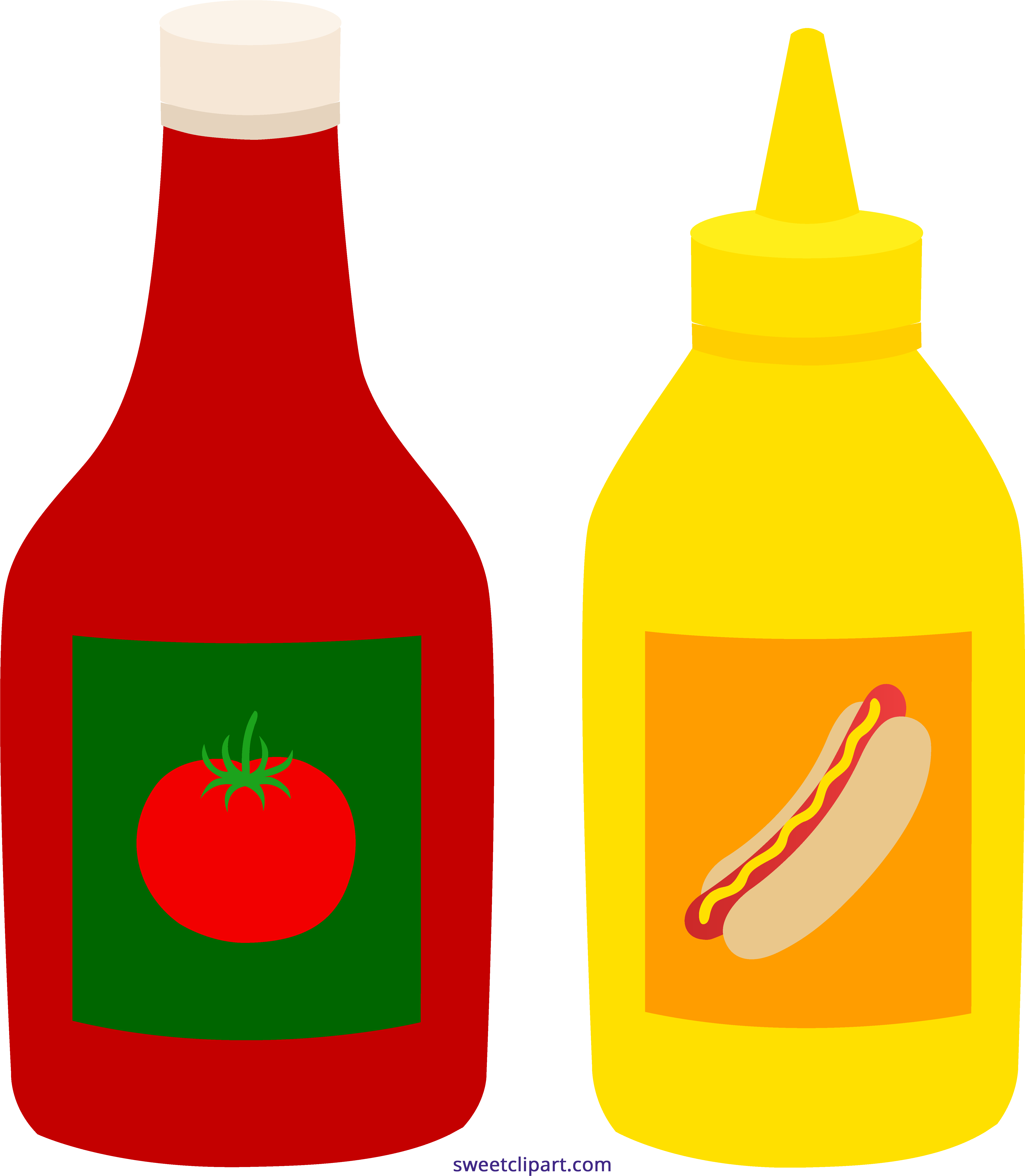 Ketchup Mustard Bottles Clipart - Ketchup Clipart (5496x6240)