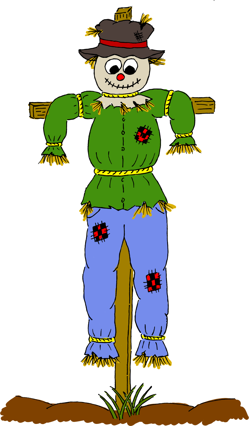 Scarecrow By @gdj, Pixabay - Clip Art Scarecrow (1058x1811)