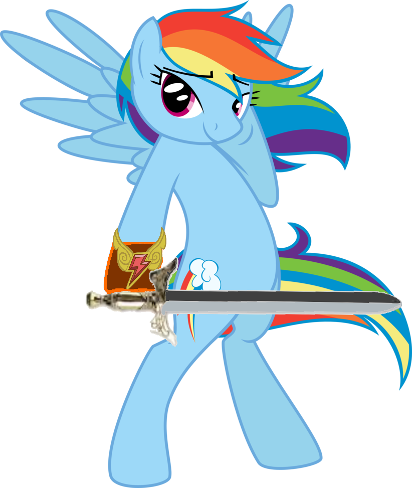 Artist Needed, Rainbow Dash, Safe, Simple Background, - Black And Rainbow Dash (822x973)