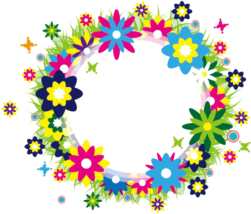 Wreath Flower Watercolor Painting Clip Art - Garland (851x707)