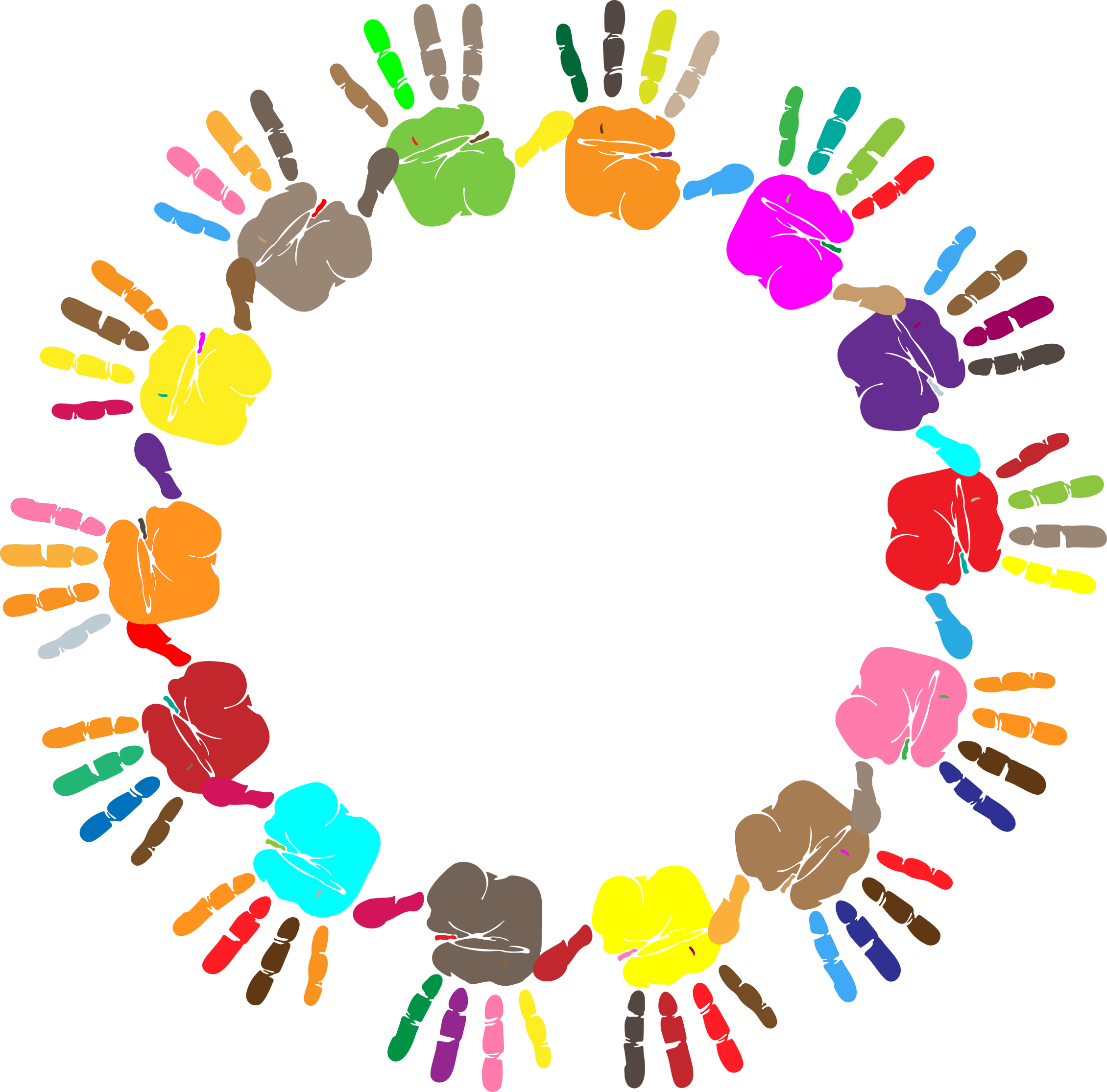 Handprint Circle - Handprint Circle Png (2260x2230)