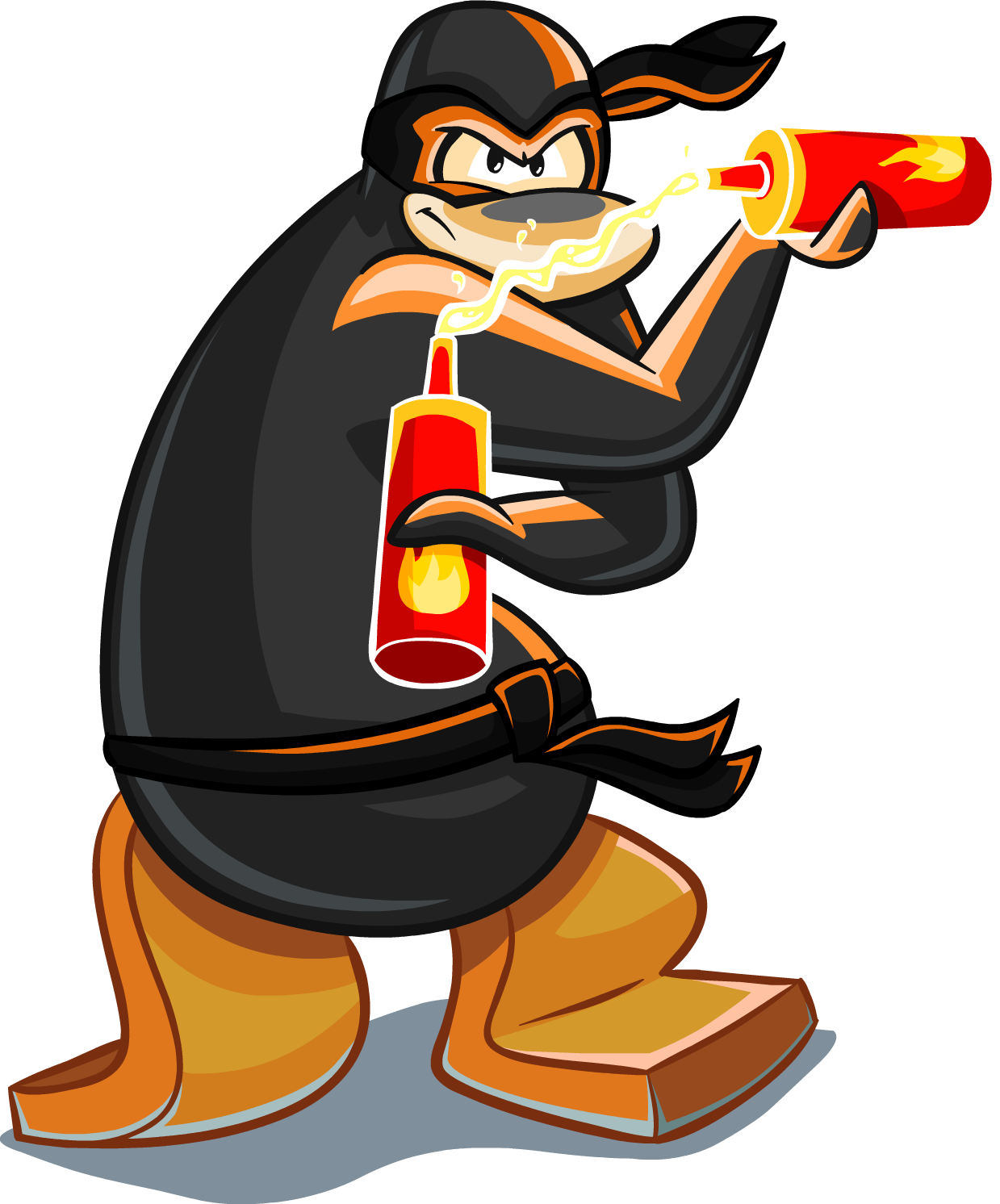 Flippers Clipart Club Penguin - Club Penguin Ninjas (1239x1492)
