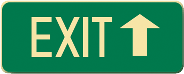 Brady Glow In The Dark And Standard Floor Sign Exit - Exit/evacuation Sign Qld - Exit (800x800)