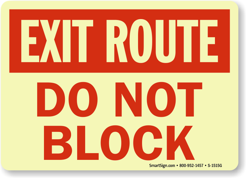 Glow In The Dark - Fire Route Sign Toronto (800x579)