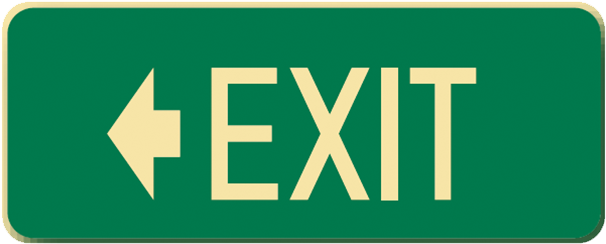 Brady Glow In The Dark And Standard Floor Sign Exit - Exit/evacuation Signs - Exit (800x800)
