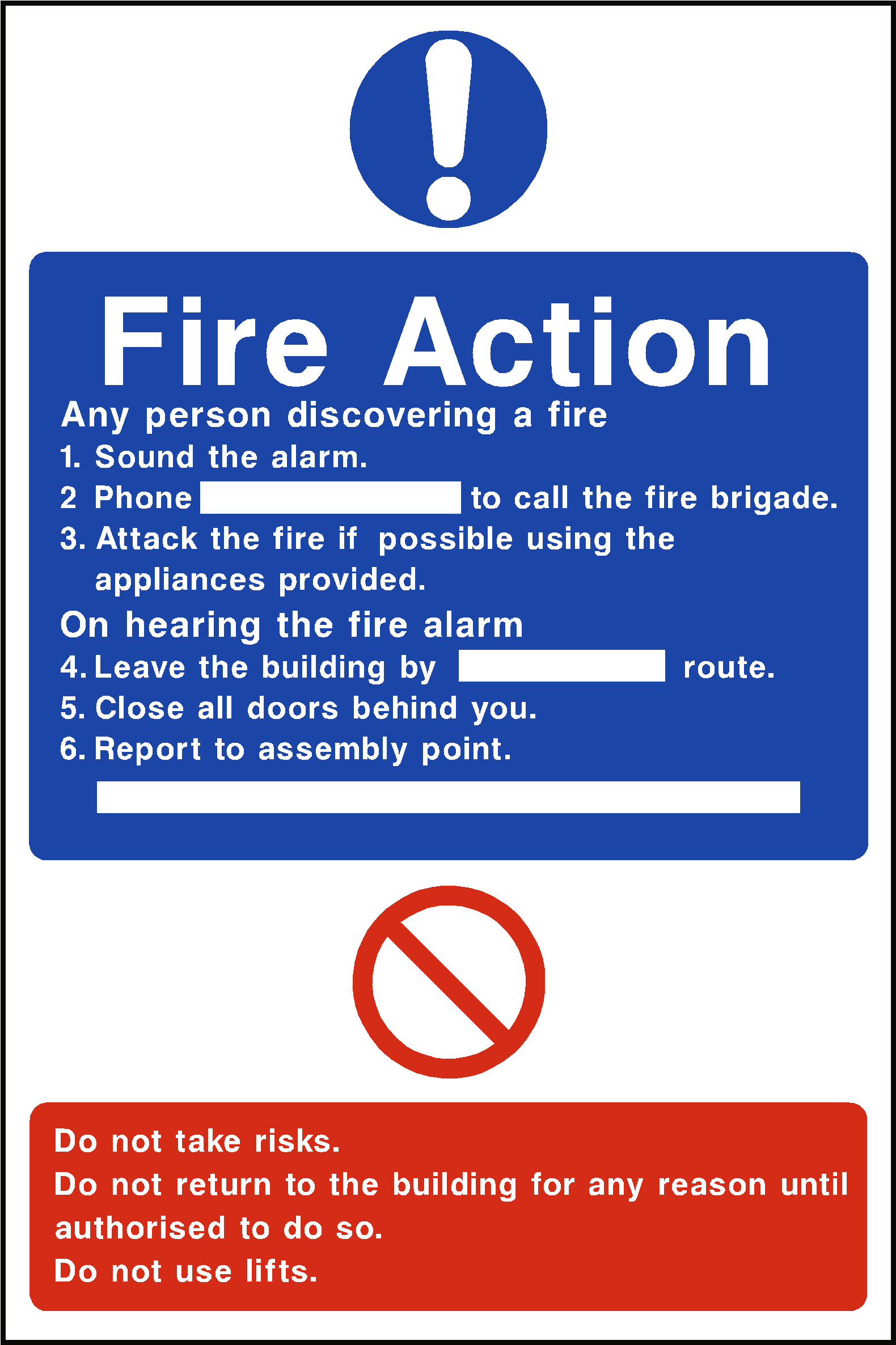 Fire Safety Signs Pvc Safety Signs - Event Of A Fire Sign (2835x2835)
