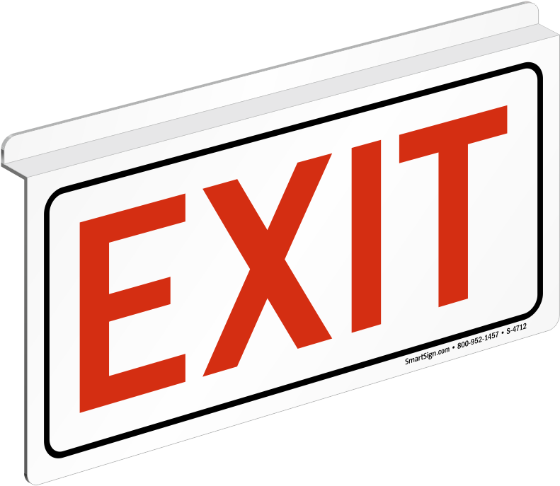 Zoom, Price, Buy - Exit Sign No Background (800x699)