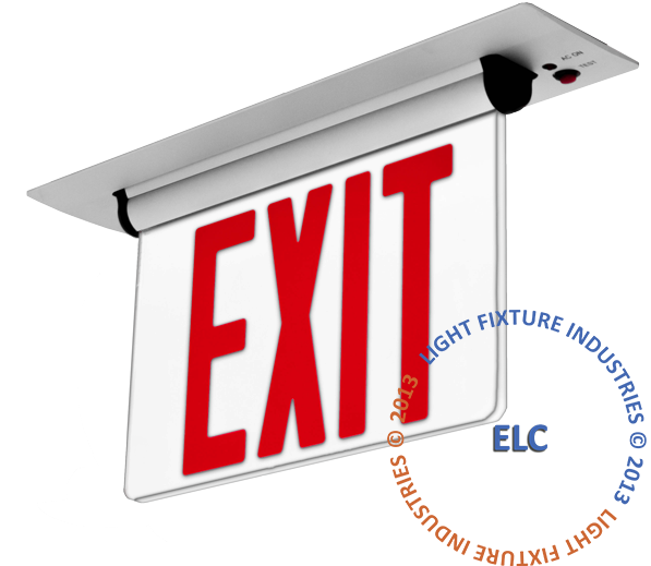 Close Edge Lit Exit Sign - Wall Mount Edge Lit Exit (600x600)