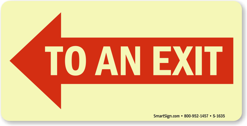 To An Exit Sign - First Aid Kit Sticker (800x410)