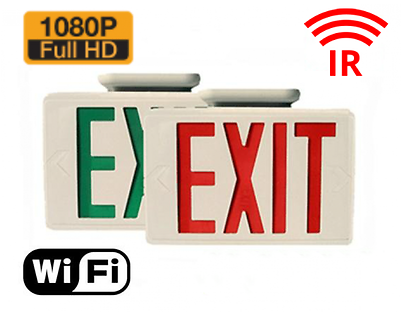 Hidden Camera Exit Sign - Hidden Cam Night View Wifi (400x400)