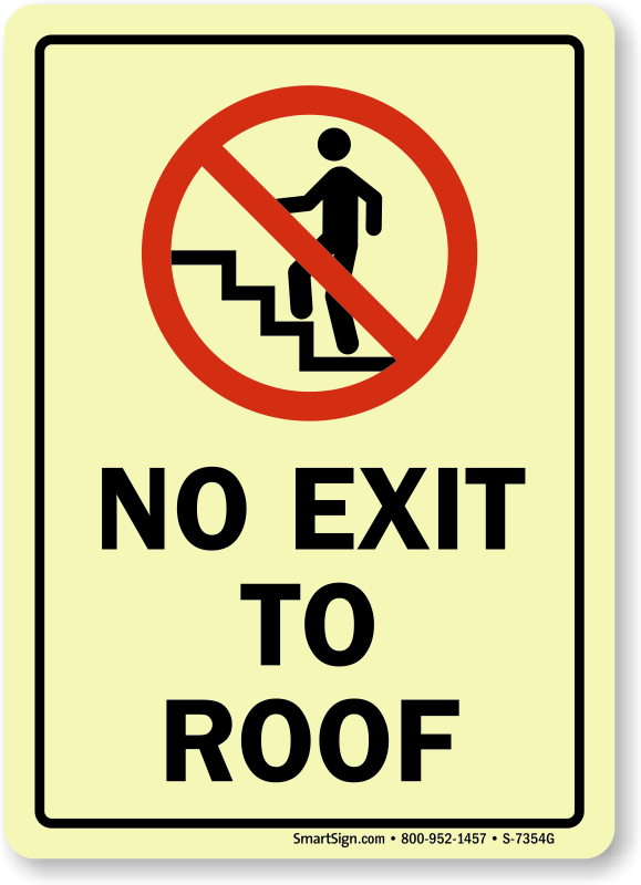 No Exit To Roof Sign - Mysafetysign Notice Exit Aviso Salida Plastic Sign (579x800)