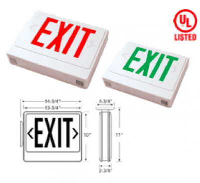 Led Exit Sign With Remote Capability - Bow Lighting Ezxteu2rwem-rc Exit Sign (398x500)