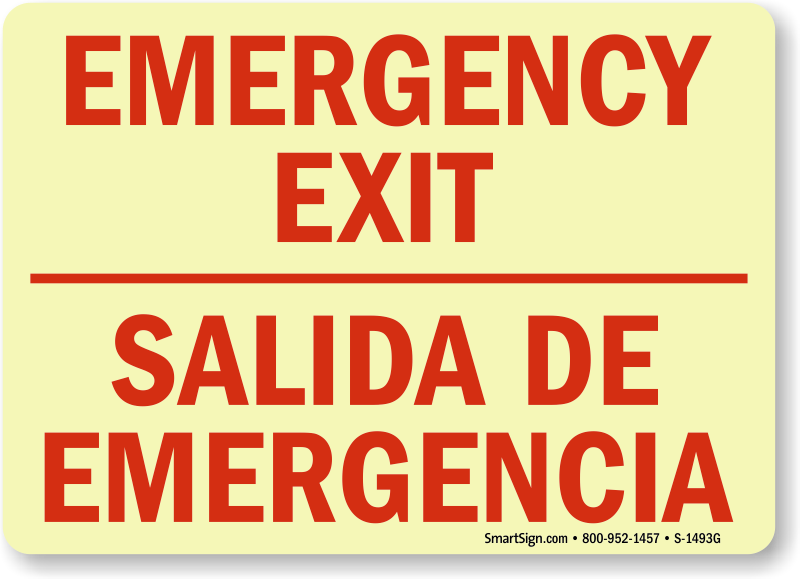 Zoom, Price, Buy - Emergency Evacuation Route Sign 14 X 10 (800x579)