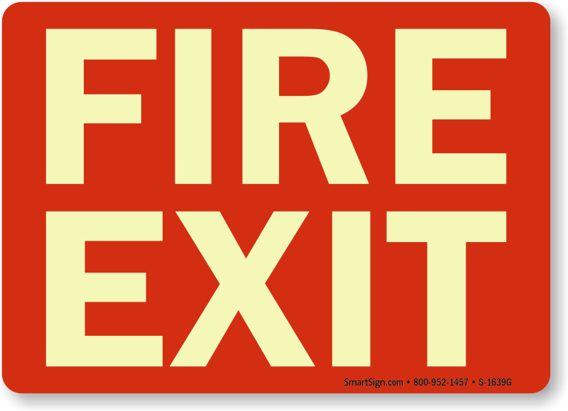 Emergency Exit Sign On Door For Kids - Fire Exit Sign Red (800x579)