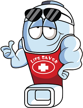 Add To Wish List - Allermates Puffer Asthma Alert Stickers - 24 Sticker (346x450)