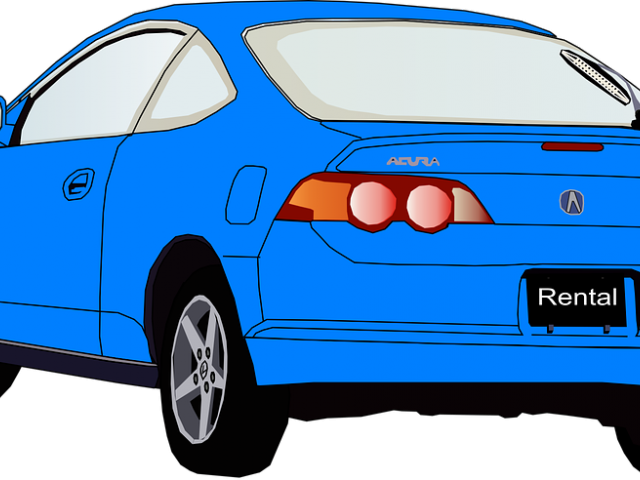 Blue Car Clipart Back Car - Back Of Car Clipart (640x480)