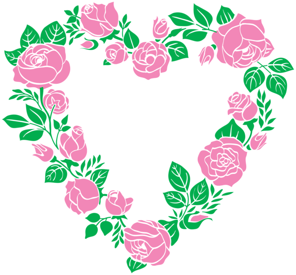 Hearts Clipart - Heart Flower Border Png (600x558)