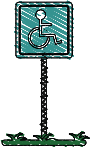 Handicap Street Sign Vector Illustration - Vector Graphics (550x550)
