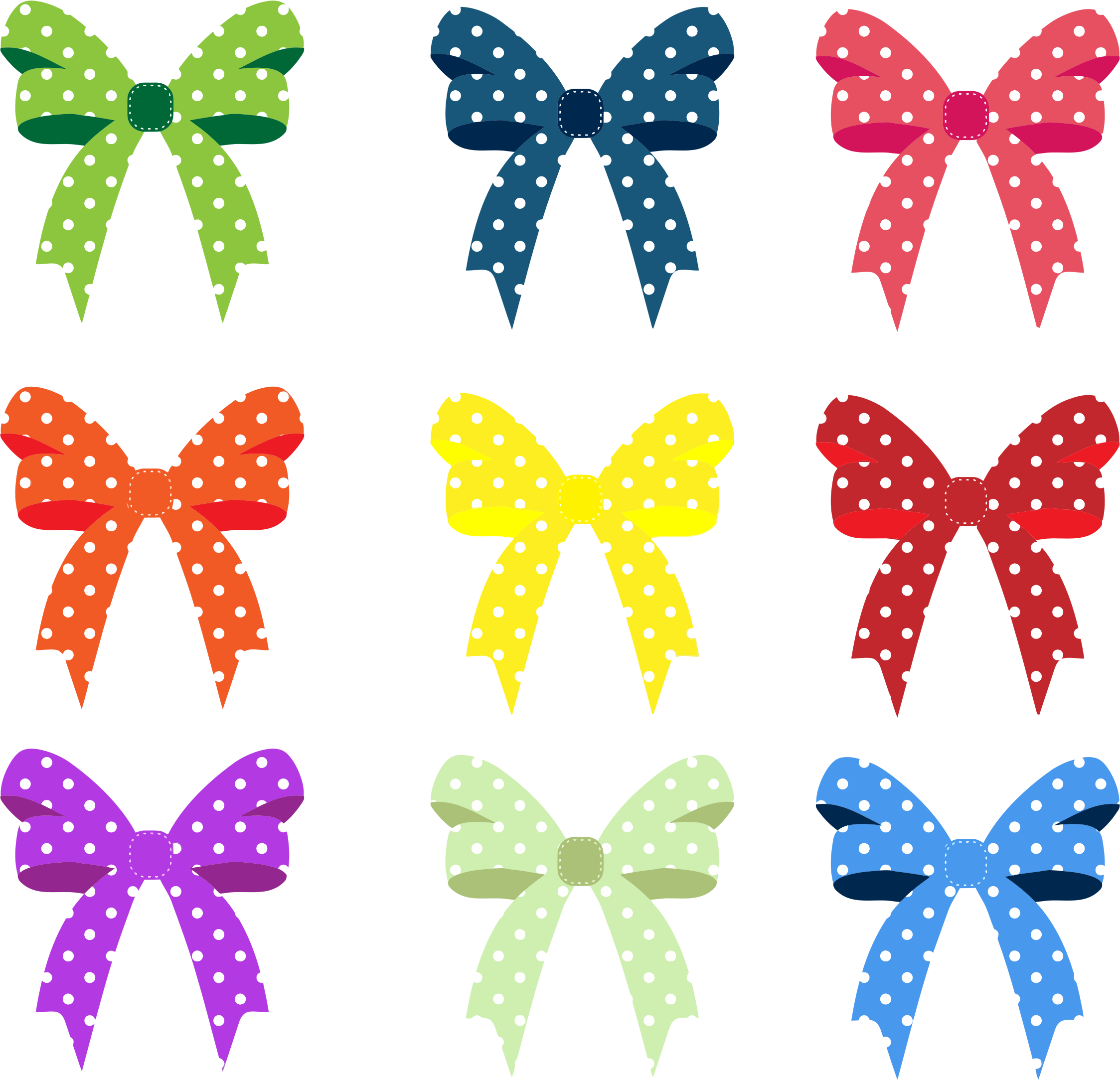 Photos Of Clip Art Ribbons And Bows Medium Size - Polka Dots Ribbons Cliparts (2247x2167)