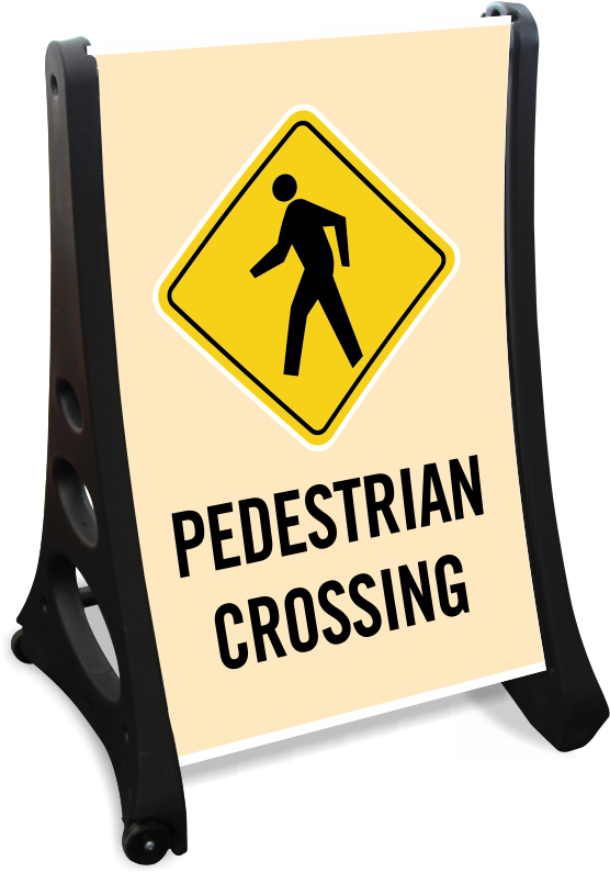 Pedestrian Crossing Portable Sidewalk Sign Kit - Crossing Sign (800x800)
