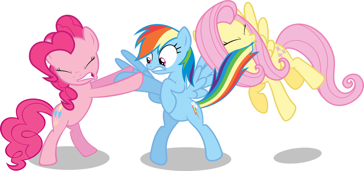 Shutterflyeqd, Bipedal, Biting, Fluttershy, Hoof Grab, - Rainbow Dash Is Mine No Shes Mine (1280x603)