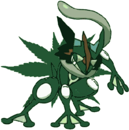 Weed-greninja By Wickermann - Pot Leaf Outline (506x509)