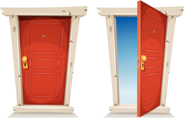 Door Cartoon Stock Illustration Illustration - Open And Closed Door Clipart (600x520)