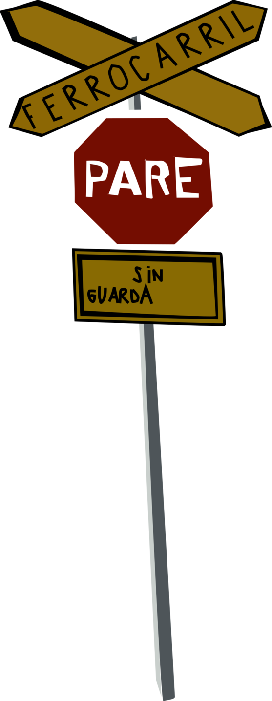 Peru Railroad Crossing Sign By Oceanrailroader - Traffic Sign (557x1435)