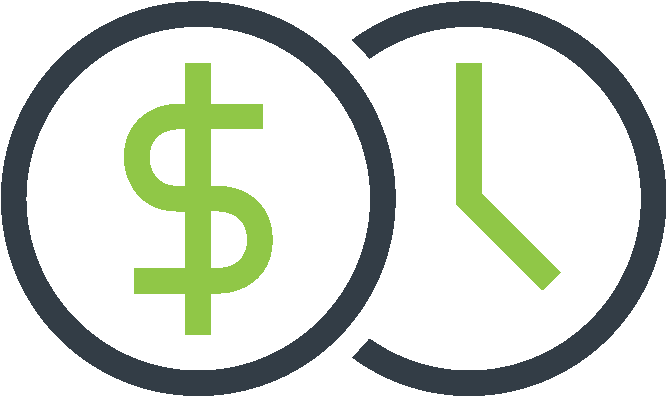 Time Money - Cost Saving Icon Png (833x833)