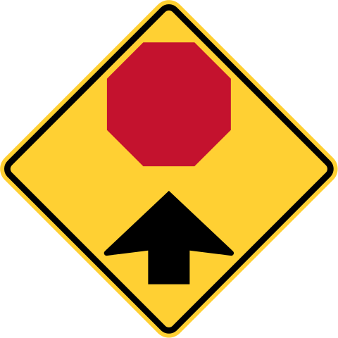 Stop Ahead Sign W31 Hip First Sign - Traffic Light Road Sign (480x480)