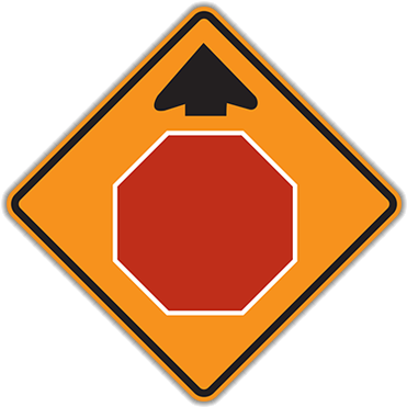 W3-1 Stop Ahead - Stop Ahead Sign Orange (400x400)