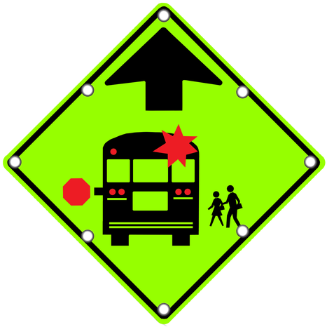 S3-1 School Bus Stop Ahead - Stop For School Bus Sign (500x500)