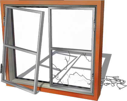 Broken Window Png Image - Broken Window Clipart (419x331)