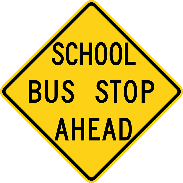 Sign, School, Stop, Cartoon, Signs, Ahead, Bus, Buses - Bus Stop Sign (640x640)