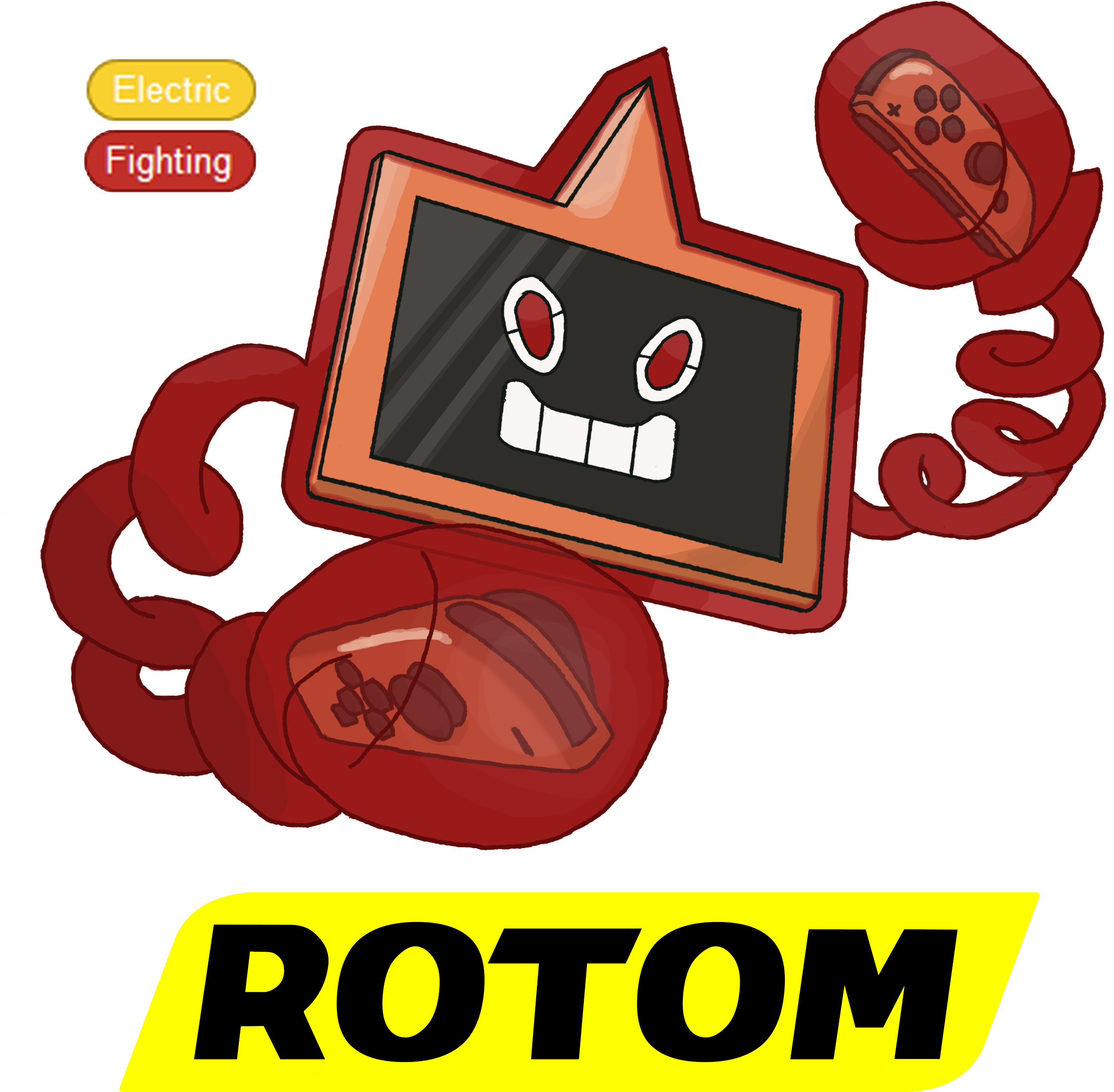 Art/musicarms-inspired Switch Rotom - Rotom Fight (2715x2749)
