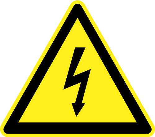 Electricity Hazard Warning Sign Vector Image - Electricity Warning Sign Png (500x440)