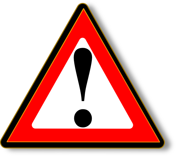 Black Red Warning Clip Art At Clker - Warning 1 (600x532)